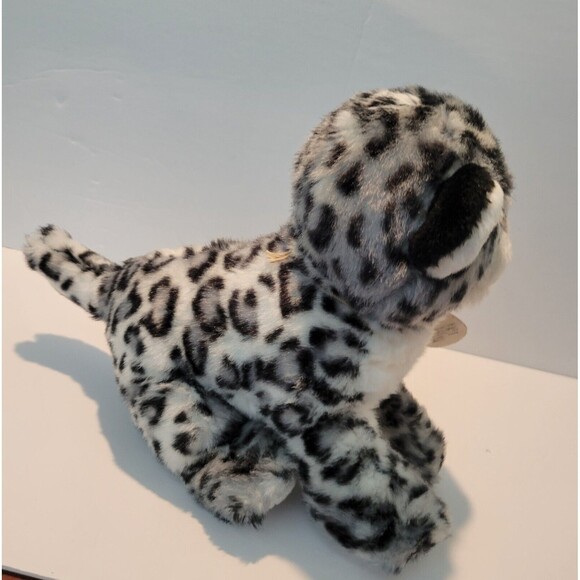 Aurora Babies Gray Black White Snow Leopard 10" Plush Blue Eyes Collar 2017 - Picture 3 of 10